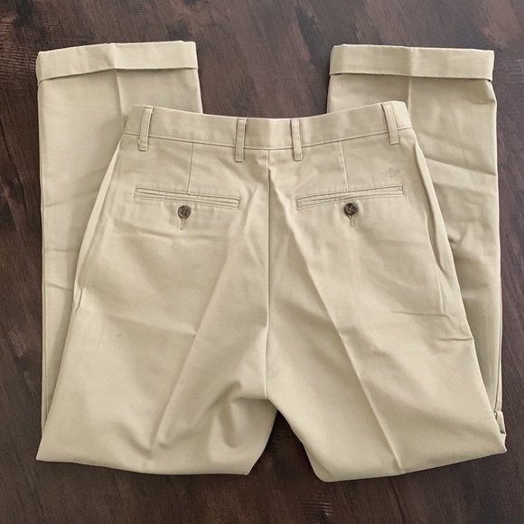 DOCKERS D3 CHINO KHAKI PANTS TAN COTTON PLEATED - Picture 7 of 9